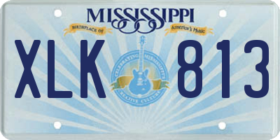 MS license plate XLK813