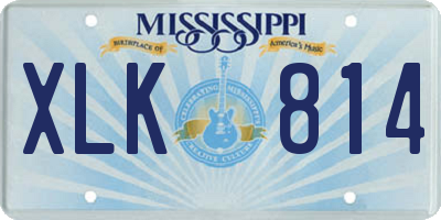 MS license plate XLK814