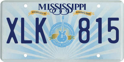 MS license plate XLK815