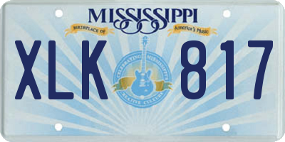 MS license plate XLK817