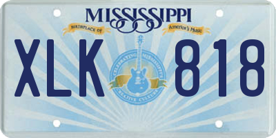 MS license plate XLK818