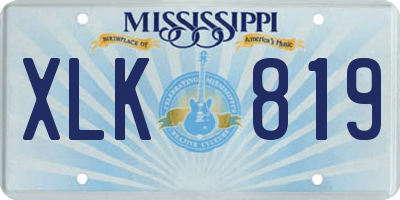 MS license plate XLK819