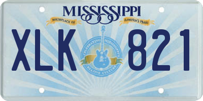 MS license plate XLK821