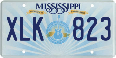 MS license plate XLK823