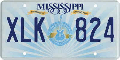 MS license plate XLK824