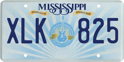 MS license plate XLK825