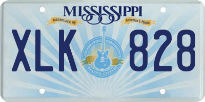 MS license plate XLK828