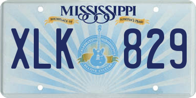 MS license plate XLK829