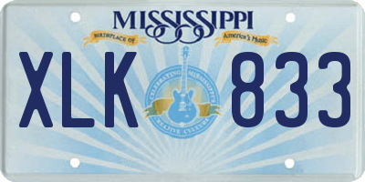 MS license plate XLK833