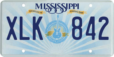 MS license plate XLK842