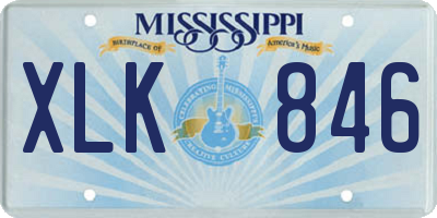 MS license plate XLK846