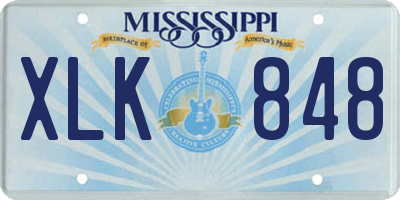 MS license plate XLK848
