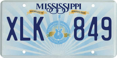 MS license plate XLK849
