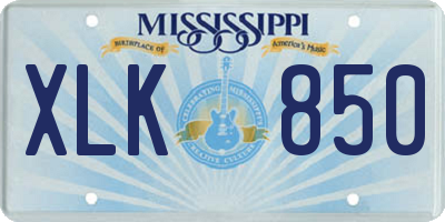 MS license plate XLK850