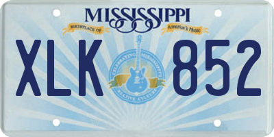 MS license plate XLK852