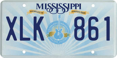 MS license plate XLK861