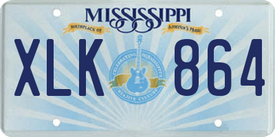 MS license plate XLK864