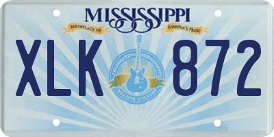 MS license plate XLK872