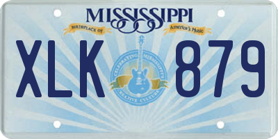 MS license plate XLK879