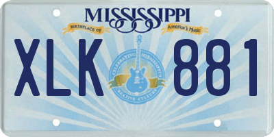 MS license plate XLK881