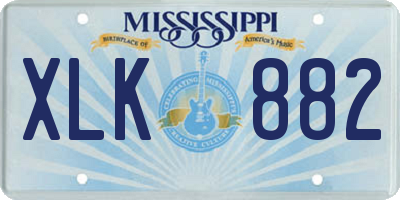 MS license plate XLK882