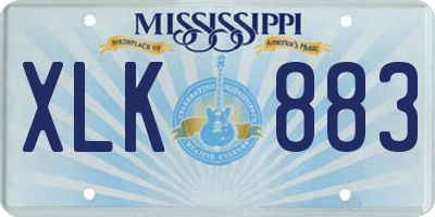 MS license plate XLK883