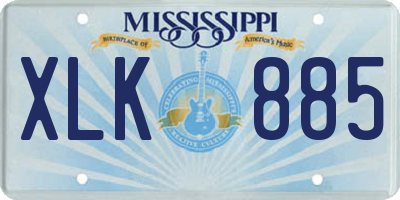 MS license plate XLK885