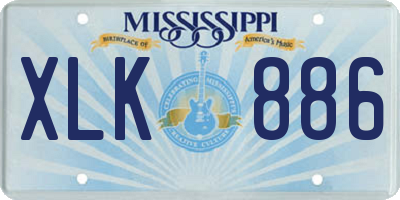 MS license plate XLK886