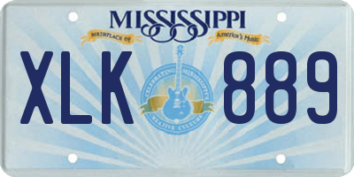 MS license plate XLK889