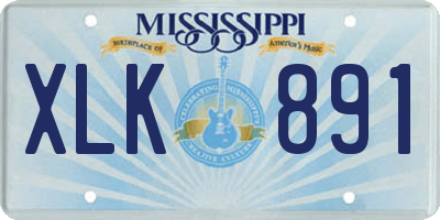 MS license plate XLK891