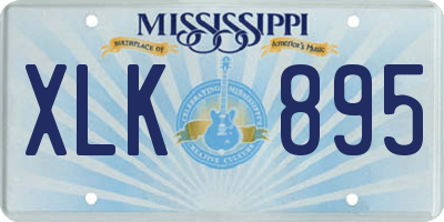 MS license plate XLK895