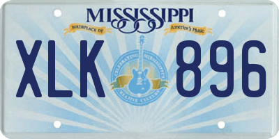 MS license plate XLK896