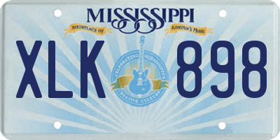 MS license plate XLK898