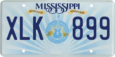 MS license plate XLK899