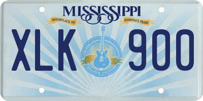 MS license plate XLK900