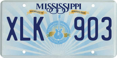 MS license plate XLK903