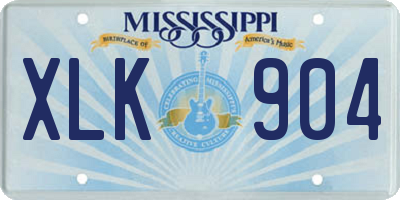 MS license plate XLK904