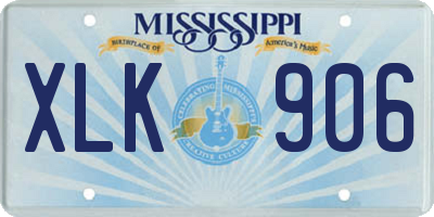 MS license plate XLK906
