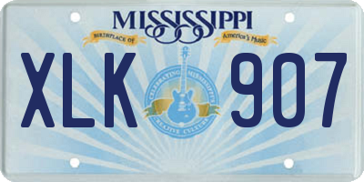 MS license plate XLK907