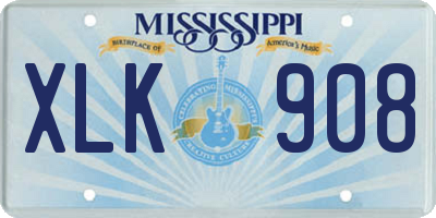 MS license plate XLK908