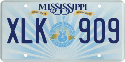 MS license plate XLK909