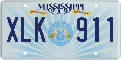 MS license plate XLK911