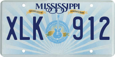 MS license plate XLK912