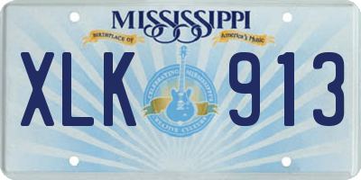 MS license plate XLK913