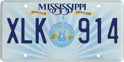 MS license plate XLK914
