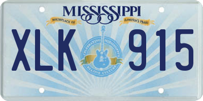 MS license plate XLK915
