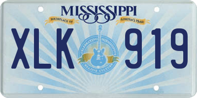 MS license plate XLK919