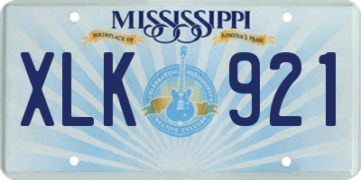 MS license plate XLK921