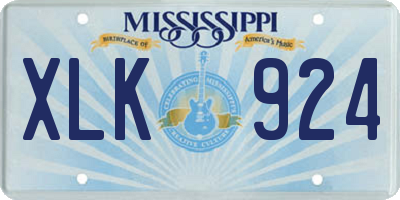 MS license plate XLK924