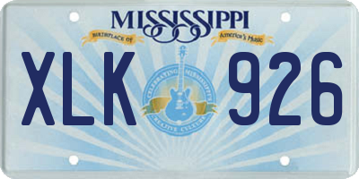 MS license plate XLK926